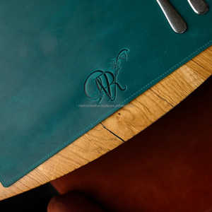 แผ่นรองจานหนังแท้ทำมือ ดีไซน์หรูหรา เป็นมิตรกับสิ่งแวดล้อม ทนทาน คลาสสิก คุณภาพสูง สำหรับร้านอาหาร - Product Image 5