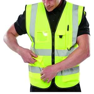 Chaleco de Seguridad Informal de Alta Visibilidad Hecho a Medida, 100% Poliéster Reflectante, Unisex, con Múltiples Bolsillos - Product Image 3