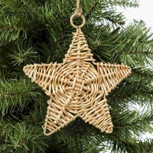 Handcrafted Star Pendant Rattan Decorate <b>Christmas</b> <b>Tree</b> Hanging Ornament Eco Friendly Woven Holiday Party Display Supply Pro Max - Product Image 4