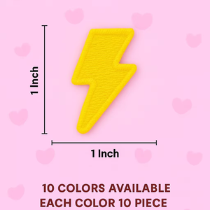 Patchs thermocollants Lightning Bolt, 10 couleurs vives, 10 de chaque, pour broderie DIY sur chapeaux, sacs, vestes - Product Image 1