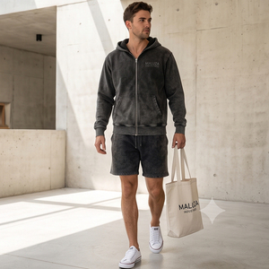 Conjunto Deportivo de 2 Piezas con Capucha y Cremallera, Personalizable con Logotipo, Unisex, Transpirable, Ecológico, de Peso Medio, para Verano, con Camiseta de Manga Larga - Product Image 1