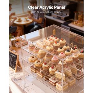 Vetrina Espositiva per Pasticceria a 4 Ripiani in Acrilico con Superficie Lucida per Uso in Cucina - Product Image 3