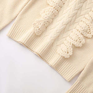 Suéter de punto nuevo de invierno para mujer, suéteres de punto hechos a mano para damas, suéter de punto a rayas con cuello redondo y manga larga - Product Image 6