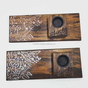 Ensemble de brûleurs en résine arabe époxy et en bois Bakhoor Majestic Bloom Porte-encens de luxe fait à la main pour le Ramadan, l'Aïd et spirituel - Product Image 6
