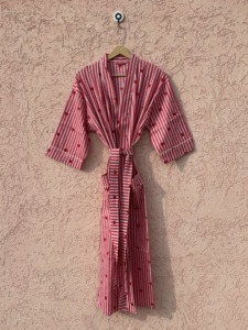 Kimono de Algodón Hecho a Mano para Mujer, Estilo Bohemio, Casual, Ecológico, de Manga Larga, con Estampado Floral, Ropa de Dormir para Primavera/Verano - Product Image 1