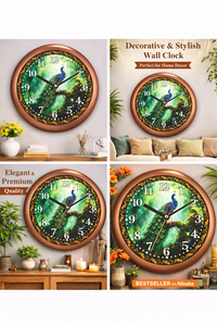 นาฬิกาแขวนผนังพลาสติกลายพาวน์คอคแบบอินเดียดั้งเดิม พิมพ์ลายดิจิทัล ตกแต่งบ้านได้ตามใจชอบ สำหรับวันแม่และวันคริสต์มาส - Product Image 2