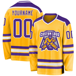 Easily Washed Best Superior Quality Wholesale Breathable Printed Sports Ice Hockey Jerseys 100% Polyester Custom Team Name Brand - Product Image 1