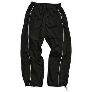 Pantalon de jogging pour homme, coupe ample, léger, infroissable, en toile, couleur unie, taille élastique, en nylon, style hip-hop, pour l'entraînement - Product Image 1