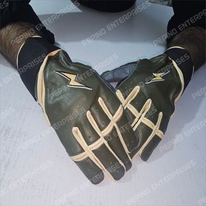 ถุงมือตีเบสบอล/ซอฟต์บอลหนังแท้ Custom Cabetta สีเขียว/ทอง สำหรับฝึกซ้อม ใช้ได้ทั้งมือซ้ายและขวา ทนทาน - Product Image 4