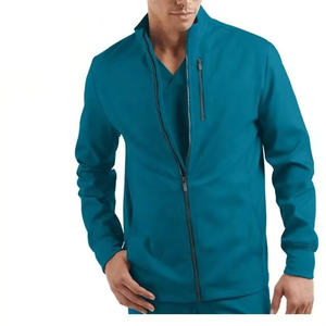 Premium Men's Zippered Bomber-Style Scrub Hospital Uniform Athletic Fit Modern Full-Zip Performance Medical Scrub Uniform Jacket - Product Image 4