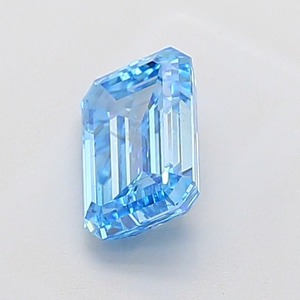 Diamant bleu de luxe certifié, taille émeraude, 1,52 ct, couleur bleu vif fantaisie, clarté VS2 - Product Image 2
