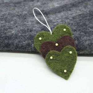 Handmade Felt Heart Christmas Hanging Ornament - Product Image 2