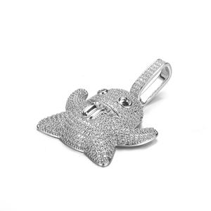 จี้รูปหน้าสไปรท์ประดับเพชรโมอิสซาไนต์ วัสดุเงินแท้ 925 สไตล์ฮิปฮอป เครื่องประดับแฟชั่นสำหรับงานปาร์ตี้ - Product Image 4