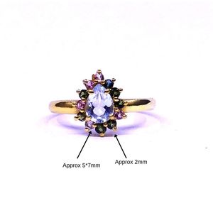 Wedding Wear 925 Sterling Silver Gold Plated Jewelry <b>Blue</b> Topaz Gemstone Women Wear Classic <b>Ring</b> - Product Image 3