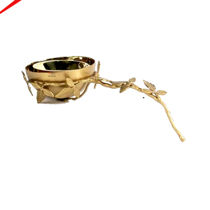 Aluminum Almond Shaped Design Serving Bowl with <b>Lid</b> Snacks and Dry Fruit Storage Jar for Table <b>Decor</b> Home Serving Food - Product Image 5
