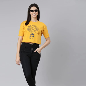 Camiseta Oversize Corta para Mujer con Hombros Caídos, Manga Corta, Cuello Redondo, Estilo Casual de Algodón, Top Urbano para Mujer Oversize - Product Image 1