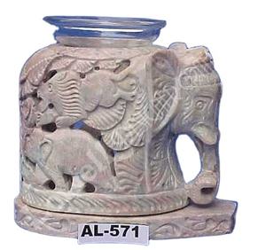 Difusor de Aceite Aromático Tallado a Mano en Forma de Elefante de Piedra Jabonosa - Product Image 1