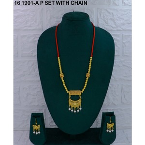 Exquisitos y Lujosos Conjuntos de Joyería de Moda para Bodas en el Medio Oriente, Estilo Dubái, de Aleación de Cobre con Baño de Oro, Collar y Pendientes para Mujer - Product Image 3