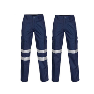 Flame Resistant High Visibility Reflective Tape Safety Pants OEM Durable Workwear <b>Trousers</b> Unisex Wholesale Safety Pants - Product Image 6