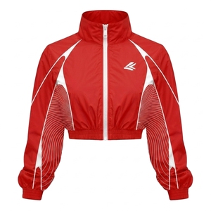 Conjunto de Chaqueta Cortavientos y Pantalones Cortos Multicolor para Mujer, Manga Larga, Tejido de Poliéster, Logotipo Personalizado, Ropa Deportiva Transpirable - Product Image 3