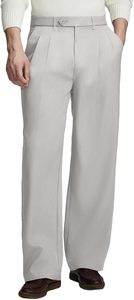 Pantalones Casuales Plisados Gris Claro para Hombre, Cintura Media, Cierre de Botones, Tela de Lona, Ligeros, Transpirables, Antiarrugas, para Verano - Product Image 2