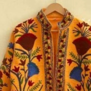Bohemian Floral Embroidered Velvet Jacket Windproof and Breathable Suzani Overcoat Winter Knitted Short <b>Coat</b> - Product Image 1