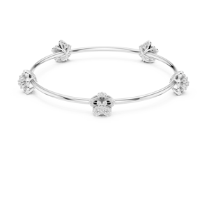 BLOSSOM CHARM LAB GROWN DIAMOND STIFF KADA BRACELET <b>SET</b> IN 18KT WHITE <b>GOLD</b> WEDDING ENGAGEMENT GLAM EVENT DAILY USE FOR WOMEN - Product Image 4