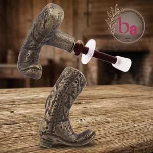 Ba Rustic Zinc Alloy Cowboy <b>Boot</b> Cabinet Knob Novelty Shape Durable Furniture Handle - Product Image 1