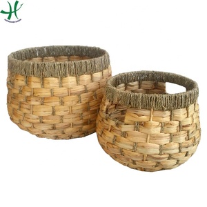 Panier de rangement rond en jacinthe pour décor à la maison pour le stockage d'eau pour la décoration intérieure - Product Image 3