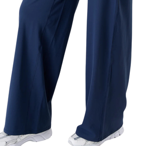 Pantalon de yoga bleu marine pour femme, coupe large, taille haute, extensible, pour le fitness, la gym, l'entraînement et les tenues décontractées - Product Image 6