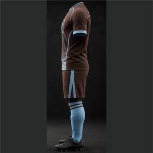 Custom Logo Men's Brown <b>Soccer</b> Jersey Set with Snowflake Logo Sublimated Moisture Wicking Short Sleeve Athletic Fit All Season - Product Image 2
