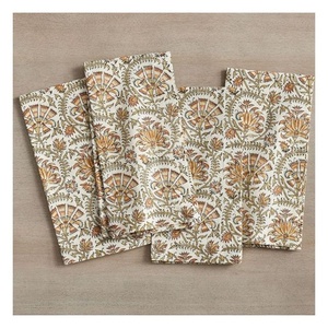 Sustainable Square Marie Gold Plain Dyed Digital Printed Light Weight Cleaning High Quality Organic Cotton Woven Napkin - Product Image 5