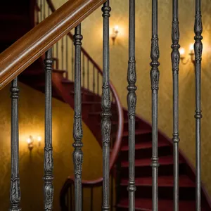 Balustres d'escalier élégants en fer forgé, kit de remplacement de meneaux décoratifs classiques en métal pour support de main courante d'escalier intérieur - Product Image 2