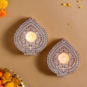 Intricately Carved Wooden Mandala <b>Tealight</b> <b>Holder</b> Artistic Candle Stand for Living Room Bedroom and Sacred Spaces - Product Image 4
