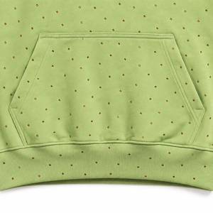 Le choix idéal : Sweat-shirt unisexe surdimensionné en coton tricoté 100 % respirant avec fermeture éclair et strass verts, style streetwear décontracté pour l'automne - Product Image 4
