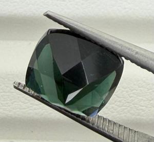 Pierre précieuse naturelle de tourmaline verte foncée, pierre brute, véritable tourmaline verte, taille coussin, pour la fabrication de bijoux, bague, pendentif, cadeau, 9x9mm - Product Image 3