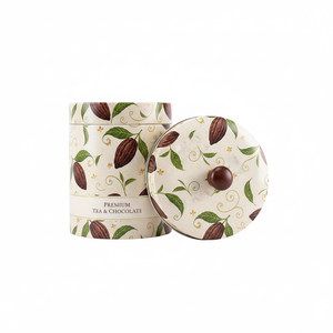 Caja Redonda de Hojalata Ecológica de Grado Alimenticio con Logotipo Personalizado para Envasado de Té y Chocolate - Product Image 3