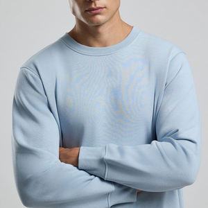 Sweat-shirt pour homme à col rond en coton épais surdimensionné, personnalisable avec impression OEM - Product Image 5