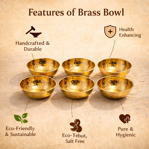 Handcrafted Brass Serving Bowl <b>Set</b> of 5 Modern Golden Glossy Finish Bowls Durable Light Wright for Home & Kitchen - Product Image 5