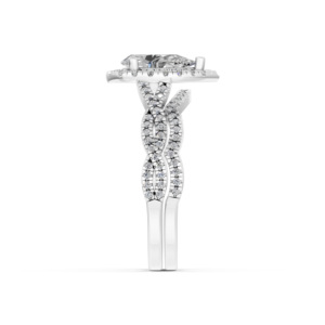 Bague en argent 925 avec diamant de laboratoire 1,98 carat, forme poire/ronde, plaqué rhodium, certifiée IGI, pour mariage féminin, RJC ODM OEM, éthique, haute joaillerie - Product Image 4