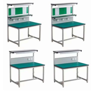 Table de travail antistatique pour salle blanche, poste de montage électronique avec éclairage et prise de courant - Product Image 1