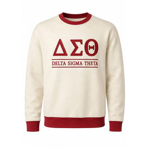 เสื้อสเวตเชิ้ตคอกลม Delta Sigma Theta 1913 สีแดงอมน้ำตาลครีม แบบยูนิเซ็กซ์ ถักนิตติ้ง สวมใส่สบายๆ สำหรับฤดูใบไม้ร่วง - Product Image 5