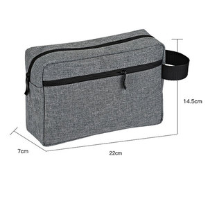 High Quality Custom Gray Portable Travel Make up Pouch Toiletry Bags Personal <b>Hanging</b> Makeup Organizer Cosmetic Bag with logo - Product Image 4