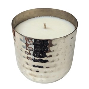 Venta al por mayor de frascos de metal dorado martillado hechos a mano con tapa de flores para velas, ideales para decoración del hogar, regalos festivos y eventos. - Product Image 5