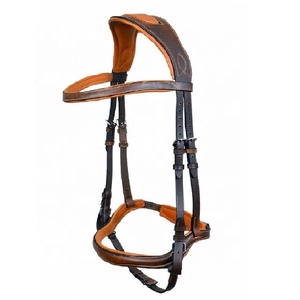 Cabecera de cabeza de brida de cuero ecuestre más vendida para carreras de equitación a precio al por mayor Aceptado por OEM y ODM - Product Image 1