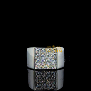 TASNIM Star Shape VVS Moissanite 925 <b>Silver</b> Cocktail <b>Ring</b> for <b>Men</b> White Gold Plated Prong Setting Round Brilliant Cut Luxury - Product Image 1