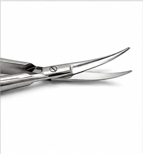 Ciseaux microchirurgicaux à ressort incurvé en acier inoxydable, pointe fine, instrument chirurgical ophtalmique, ciseaux de précision pour la coupe - Product Image 1