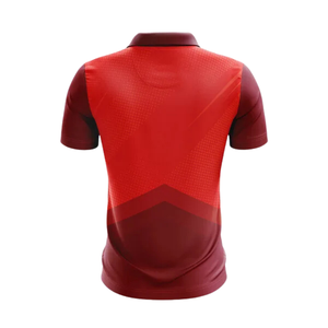เสื้อคริกเก็ตชาย สีแดงดำ แบบซับลิเมชั่น แขนสั้น เสื้อกีฬา ชุดทีม ชุดแข่งขัน เสื้อผ้าสำหรับออกกำลังกาย - Product Image 2