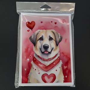 Perro Pastor de Anatolia caprichoso A7 tamaño 5x7 tarjetas de notas en blanco tarjetas de felicitación del Día de San Valentín paquete 8 sobres tarjetas de notas en blanco - Product Image 3