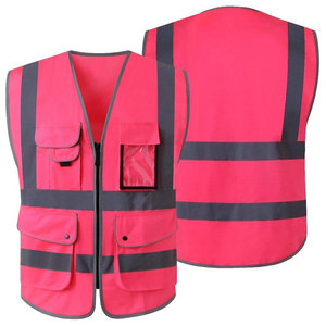 เสื้อกั๊กนิรภัยสีส้มสะท้อนแสงระดับ 2 สำหรับงานก่อสร้าง มีกระเป๋า - Product Image 4